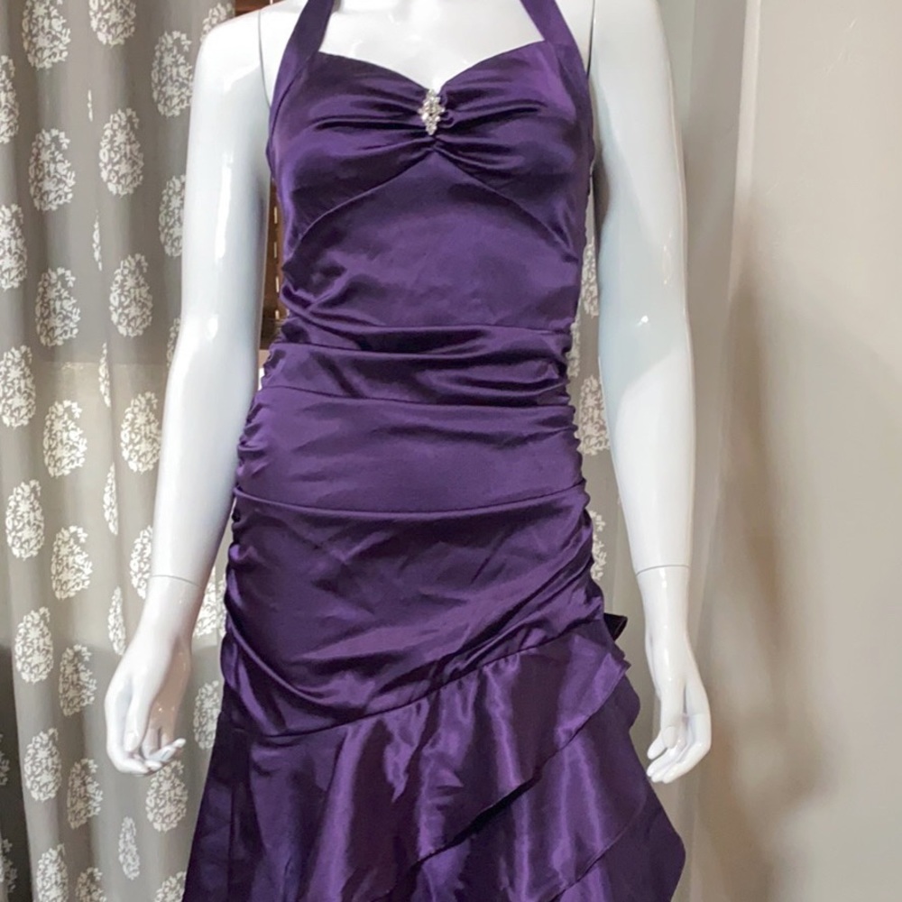 Purple formal wear prom dance dress size S